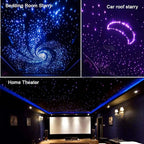 AZIMOM 16W Sound Activate Starlight Headliner Kit 300pcs 0.03in 6.5ft, Fiber Optic Starlight Light Music Mode Remote APP Control Car Use Home Star Ceiling Headliner Lighting Decoration