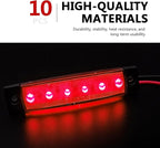 10Pcs LED Rock Lights Underglow Wheel Fender, Multi-Color Wheel Well Lights Waterproof Under Glow Kit for Car Truck SUV Golf Cart Wrangler ATV UTV Offroad - Fender Lighting (Red)