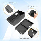 LFOTPP Center Console Organizer for 2025-2026 GMC Yukon (Elevation/AT4) 2PCS Armrest Storage Box Tray ABS Materials& TPE Wirless Mats Storage Box- Only Compatible with Console Without Cover
