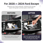 LUWU Ford Center Console Organizer Compatible with Ford Escape (2020-2025), Ford Bronco Sport (2021-2025) Console Organizer Tray Armrest Storage w/Tissue Box 2025 Ford Escape Bronco Sport Accessories