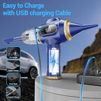 Car Vacuum Portable Cordless 17000Pa Cordless Mini Handheld Vacuums with LCD Display and Multi-Nozzles, High Power Wet and Dry for Car, Home, Office, Pet, Compact and Portable Design