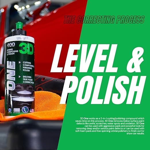 3D One Car Scratch & Swirl Remover + GLW Series Clay Lubricant – The Ultimate Paint Correction & Decontamination Bundle