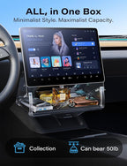 TAZENI Under Screen Storage Box Fit Model Y Juniper Model 3 Highland, Hiddenable Privacy Storage for Model Y 3 Accessories, Center Console Organizer for Model Y 2019~2026 & Model 3 2016-2026