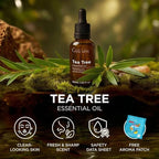 100% Pure Tea Tree Essential Oil - 1.02 Fl Oz - Tea Tree Oil for Hair, Skin, Diffuser, Aromatherapy & DIY Candle Making Scent