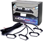 iJDMTOY Smoked Lens Front Grille TRD Style Xenon White LED Lighting Kit Compatible with Toyota 2019-2025 RAV4, Includes (4) 12-SMD Smoke Cover LED Grille Lights & Wiring Harness