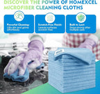 HOMEXCEL Blue Microfiber Cleaning Cloth 6 Pack 12.5 x 12.5 inch Microfiber Towels for Cars Ultra Absorbent Car Washing Cloth Lint Free Streak Free Cleaning Rags for Car, Kitchen Window