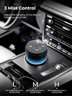 Waterless Essential Oil Diffuser: 9 Colors LED Scent Diffuser for Home&Car&Office - Portable Diffuser with 48H Battery, 4 Timers & 3 Mist Levels, Charcoal Black