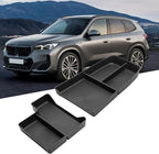Jaronx Compatible with BMW X1 Center Console Organizer Tray 2023 2024 2025 2026 U11, 2PCS Lower Console Organizer Tray, TPE Storage Box for 2023-2026 BMW X1 Accessories