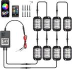 Rock Lights for Trucks, 8 Pods RGB LED Rock Lights with APP/Remote Control & Music Mode, High Bright Multilcolor Waterproof IP68 Rock Neon Light Kits for Pickup Off Road RZR SUV ATV UTV Car