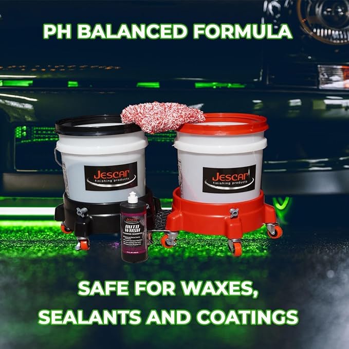 Jescar Auto Wash Shampoo - 32oz - PH-neutral car wash soap for ultimate paint protection, Use in Foam Cannon, foam Guns, & 5 Gallon Bucket. Safe for Cars, Trucks, Motorcycles, RVs & More.