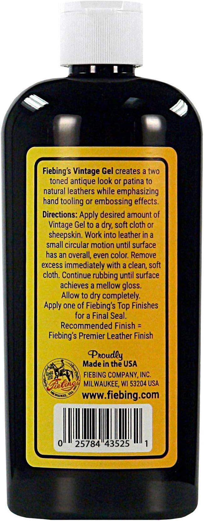 Fiebing's Vintage Gel - Light Brown 8oz - Antique Gel for Leather