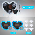 2PCS Solar Heart Lights for Car Window - Auto On/Off at Night, No Wiring Needed, Waterproof Romantic Gift for Her/Him, Car Gift Anniversary, Windshield Dashboard Decoration (Blue)