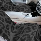 Hahafelt 1 Pack Car Seat Towel Covers with Storage Bag, 63 x 32 Inch Universal Non Slip Waterproof Sweat Protector for Car Truck, Gym Swimming Running, Machine Washable (Black Leopard Print)