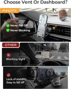 AINOPE Car Vent Phone Mount Holder for iPhone 17 Pro Max Car Mount [Drop-in Grip] Phone Holders for Your Car Air Vent Interior Accessories Gifts for Men for iPhone 17 Pro Max 16 15 14 Galaxy S26