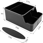 Car Front Seat Organizer with Compartment,Center Console Organizer,Car Armrest Storage Box,Back Seat Cup Holder Tray,Between Seat Small Caddy with Phone Holder for Truck,SUV,Van (Black)