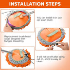 Layhit 5 Pcs Car Wash Mitt Set, Brush Not Included, Microfiber Mitt Cleaning Car Truck Washing Tools Kit RV Pickup Chenille Scratch Replacement (Orange)