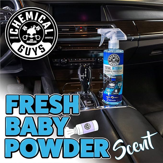 Chemical Guys Total Interior Cleaner & Protectant 16 oz with Professional Grade Microfiber Towel - Car Interior Cleaning Kit for Dash, Seats, Carpet, Glass, Vinyl, Leather, and Plastic