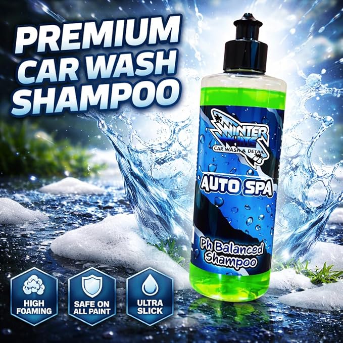 Winter White Auto Spa Premium pH Balanced Car Wash Shampoo – High Foam Auto Detailing Soap for Foam Cannon or Hand Wash – Safe for Wax, Sealants & Ceramic Coatings