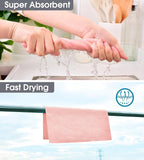 KitchLife Microfiber Cleaning Cloth Roll - Tear-Away Reusable Microfiber Paper Towels, Lint-Free, Washable, 20 Sheets for Kitchen, Car, Dishes, and Sensitive Surfaces (Pink)