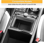 LFOTPP Center Console Organizer Tray for 2025 2026 K5 (LXS/GT-Line/GT/EX), Armrest Storage Box Insert, OEM Fit, Non-Slip Waterproof Center Car Interior Accessory - Black