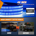 Nilight 48 Inch Truck Tailgate Strobe Light Strip Tail Emergency Bar Rear Window Warning Lamp Ultra-Bright Double Row 288 LED for Pickup Trailers Construction Vehicles Car SUV, Blue