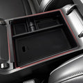 Autorder Center Console Organizer for 2022-2026 Hyundai Santa Cruz Accessories Car Armrest Storage Box Middle Console Tray Container with Black & Red Non-Slip Silicone Mats