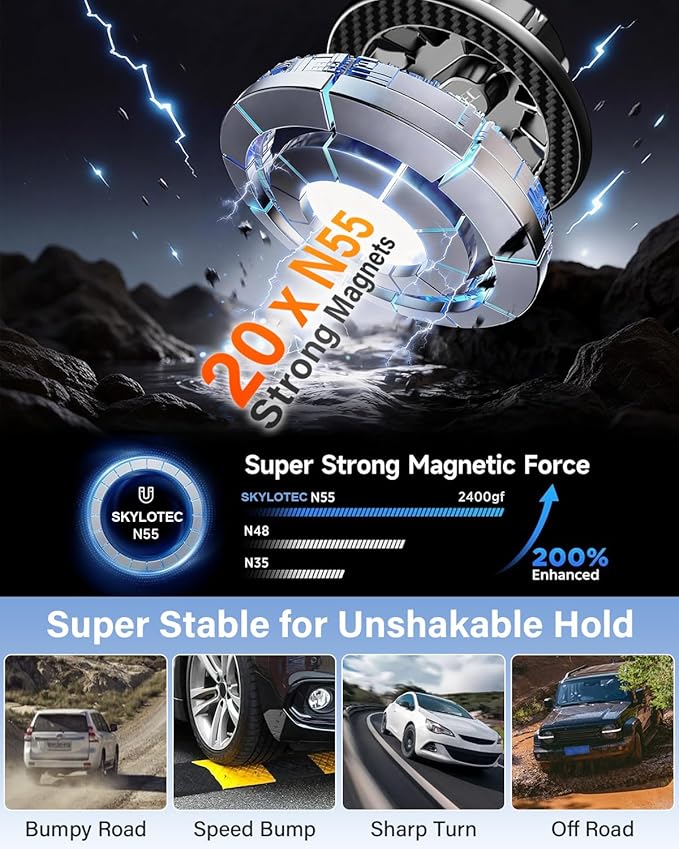 Magnetic Phone Mount for Toyota Grand Highlander/Grand Highlander Hybrid 2024-2026 Accessories 12.3-inch Screen Fixed Clip, Automobile Cradles Magnets Cell Phone Holder Compatible with MagSafe