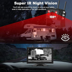 10'' Wireless Backup Camera System, 2 HD 1080P IP69 Waterproof Cameras with Large IPS Full Touch Screen 4 Channels Monitor, IR Night Vision Reverse Camera for RV Truck Trailer Camper