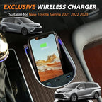 Wireless Car Charger for Toyota Sienna 2021-2023, 15W Fast Charging Phone Charger Holder for 4th Gen Toyota Sienna Accessory with 27W USB-A & Type-C for iPhone 14 13 12 Mini Pro Max 11 XS X