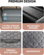 Owleys Foldable Trunk Organizer For Car - Trunk Organizers Car Storage - Collapsible Auto Trunk Organizer With Lid - Small And Large Cargo Organizer - Trunk Organization (Gray 21)