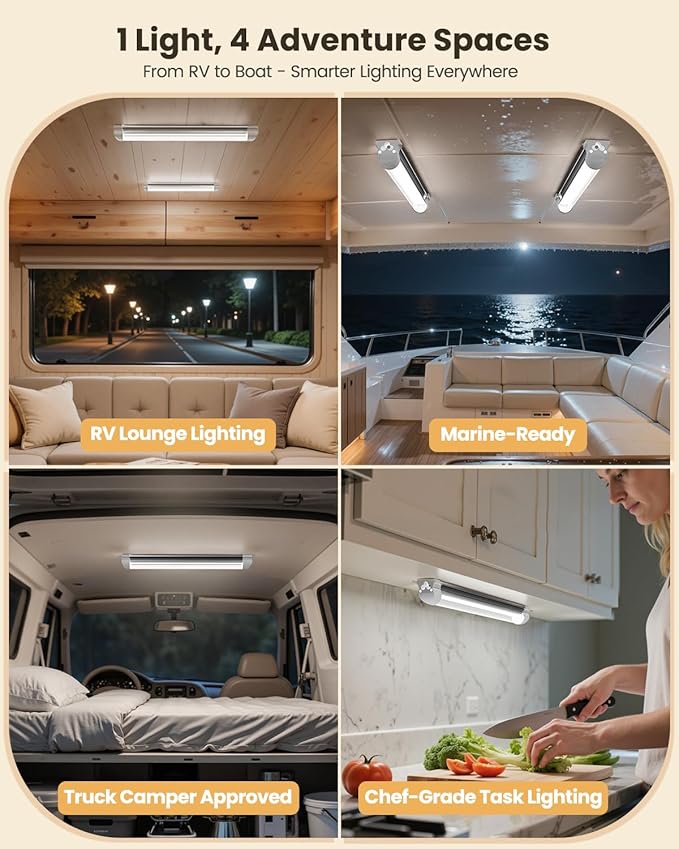 DFGOTOP 12v LED Interior Light,Super Bright 12v LED Interior Light, Interior Light Bar for RV Caravan Motorhome Enclosed Cargo Trailer Camper Truck Lorry Van Boat Car