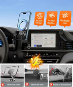 Magnetic Car Phone Mount for 2025 2026 Toyota Camry Accessories, for MagSafe Strong Magnets Cell Phone Holder 8-Inch Screen Cradles, with Portable Phone Gripper 360° Rotation