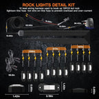 LEDMIRCY R2 Pure White Rock Lights Kit with Roker Switch Wire Harness 12PCS LED Rock Lights White for Offroad Truck ATV UTV SUV Underglow Light Trail Rig Light Under Body High Power Waterproof