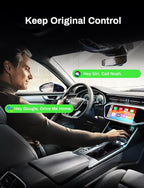 2-in-1 Wireless CarPlay Adapter 2026 Support Apple CarPlay & Android Auto, Mini Bluetooth USB A & USB C Dongle Convert Wired to Wireless Compatible with iPhone & Android