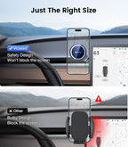 VICSEED Tesla Phone Mount【Strongest Magnet Power】 Foldable Hidden Tesla Phone Holder Fit for All Phones, Tesla Model 3/Y/Cybertruck Accessories, Tesla Model 3 Model Y for MagSafe Car Mount - Blue