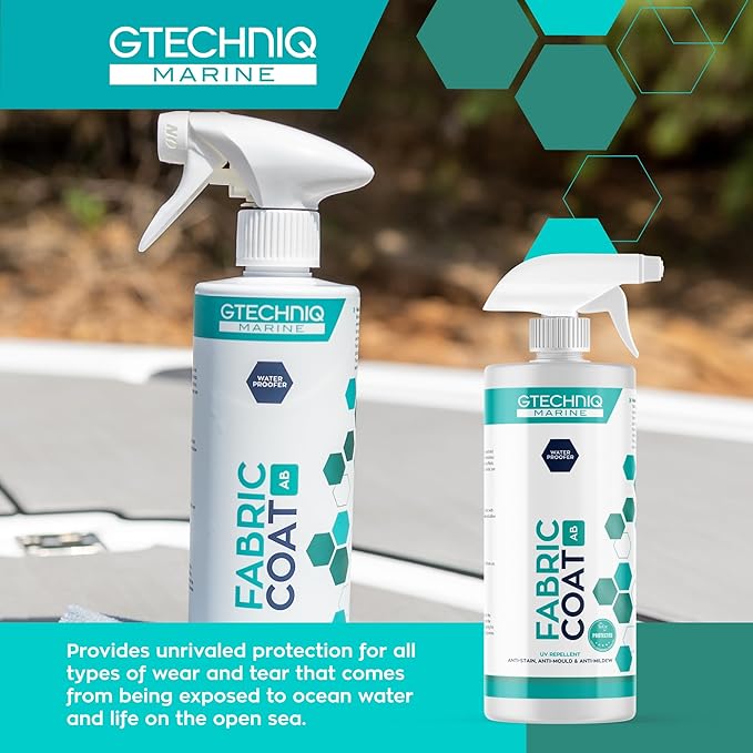 Gtechniq Marine Fabric Coat for Boats, 17 fl oz | Protects All Fabrics from Stains, Mold, Mildew and Bacteria, Water and UV Repellent, Re-Waterproofs Clothing, Sails and Awnings, No Fluorocarbons