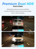 DDPAI 4K Dual Dash Cam Front and Rear, Dual STARVIS 2 IMX678 IMX662 Dashcam, Free 128G Card Included,Car Camera with 32G eMMC, 3K/60FPS, 5G WiFi GPS, 3" IPS, Night Vision, 24H Parking Mode, Z60 Pro