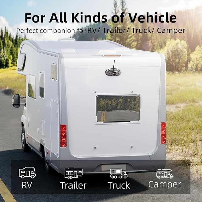 eRapta RV Backup Camera Wireless System for Furrion with 7-Inch Monitor 1080P, 1 Rear Camera, Wide-View, Video Recording, IR Night Vision, IP69 Waterproof, Plug and Play for Camper -AW7Y5