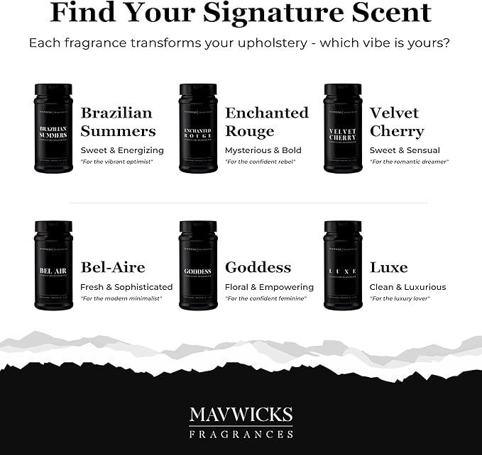 Mavwicks Fragrances - Upholstery Deodorizer (Velvet Cherry) 16 Oz - Rug, Couch & Carpet Deodorizer - Vacuuming Powder, Pet Safe Carpet Freshener Powder - Odor Eliminator for Home