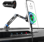 CloudValley 15W Magnetic Wireless Car Charger Phone Mount for Ford Bronco 2021-2026 2/4 Door Badlands, Off-Road Stable Dash Phone Holder with 360° Adjustable Aluminum Alloy, No Drill Install