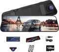 4K Dual Dash Cam for Cars, 9.66” Touchscreen Mirror Camera with WiFi, CarPlay, Suitable for All Models, Front 4K + Rear 1080P Recording, Night Vision, Parking Assist, 128G sd Card