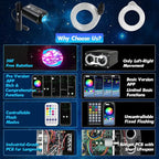 Small Size Fiber Optic Starlight Headliner Kit, Shooting Stars + Twinkle + Sound-Activated APP& Remote Control Starlight Engine for Car Home, 350pcs 9.8ft