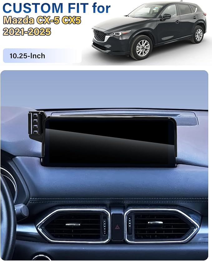 Car Phone Holder for Mazda CX-5 CX5 2021 2022 2023 2024 2025 Accessories 10.25-Inch Screen Fixed Clip, Automobile Cradles Magnetic Phone Mount Compatible with MagSafe, Strong Magnets Cell Phone Base