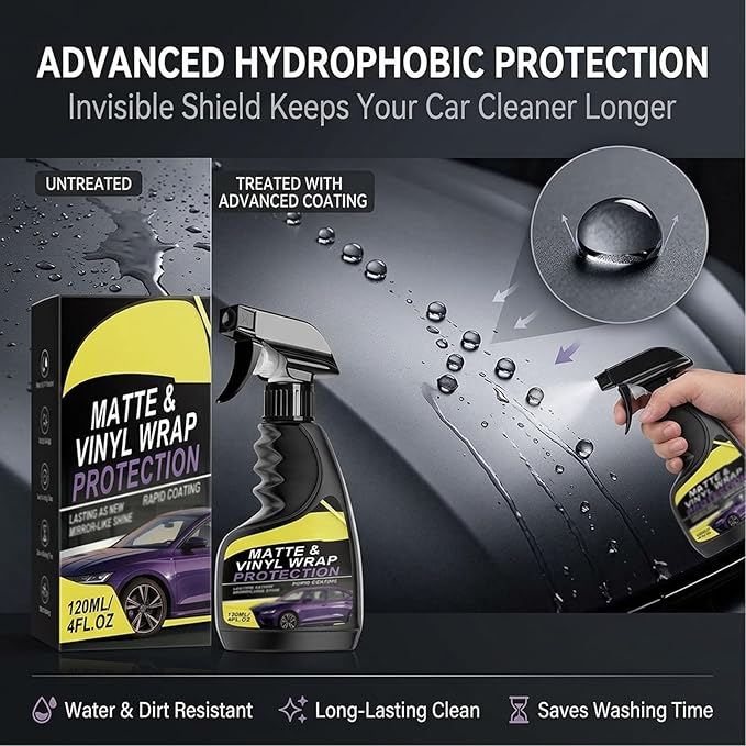 Matte Vinyl Wrap Protection Spray - Matte & Vinyl Wrap Protection Spray,Matte Finish Detailer for Cars, Cleaning and Maintenance, Coating Care