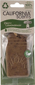 California Scents Hanging 3D Paper: Natural, Environmentally Friendly Car Freshener with Recycled Materials and Strong Odor Eliminator for Automotive Air Freshening (Zesty Lemongrass, 1 Pack)