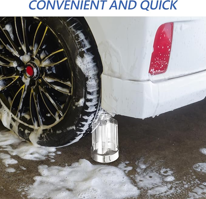 Car Wash Foam Sprayer 1l Pa Soap Bottle with Hose Attachment for Household Cleaning and Pet Bathing Foam Cannon Accessory