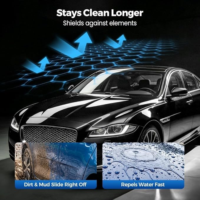 Crystal Serum 2026 Ceramic Coating for Car, 9H Advanced Graphene Ceramic Coating Hardness for Auto Car Detailing, Gloss Hydrophobicity Anti Scratch for Vehicle (3 Set)