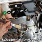 3 Pack Coffee Grinder Brush, Espresso Machine Brush with Wooden Handle and Natural Bristles, Coffee Grinder Cleaning Brushes for Home Kitchen Barista Espresso Machine