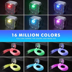AMKI 32W Twinkle Mixed 800pcs 16.4ft Fiber Optic Starlight Headliner Kit with Shooting Star, Pure White Meteor Kits RGBW Sound Activated APP Remote Control for Car Home Roof Ceiling Decoration