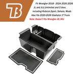 TACOBRO Center Console Organizer Compatible with Jeep Wrangler JL & JLU 2018 2019-2024 2025 2026 Accessories, Gladiator JT Truck 2020 2021 2022 2023-2026 Insert Tray Armrest Storage Box, White